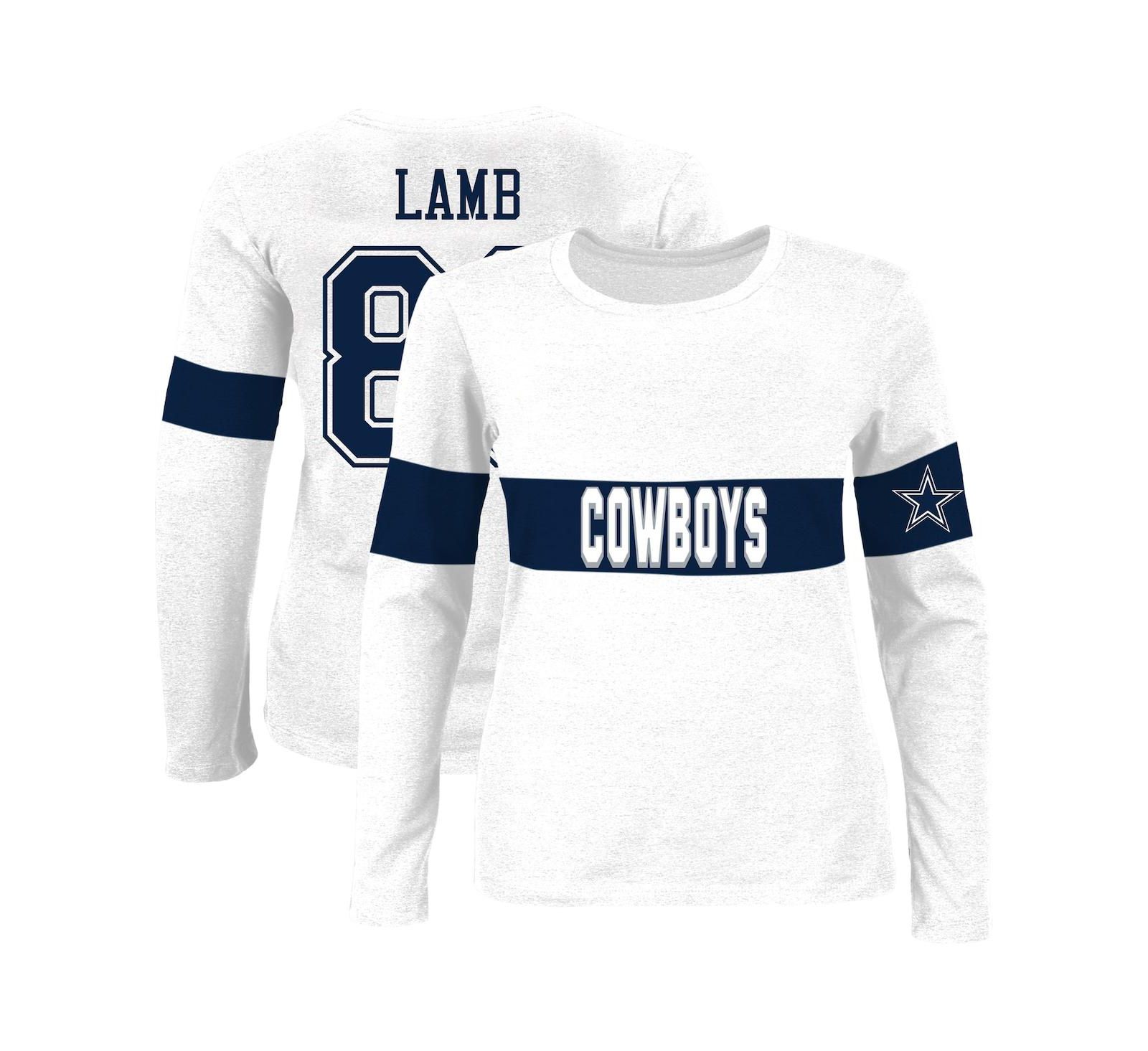Женская футболка Fanatics CeeDee Lamb Ash Dallas Cowboys Plus Size