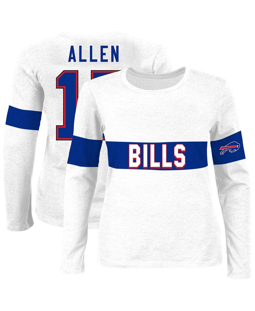 Женская футболка Fanatics Josh Allen Ash Buffalo Bills Plus Size с именем и номером