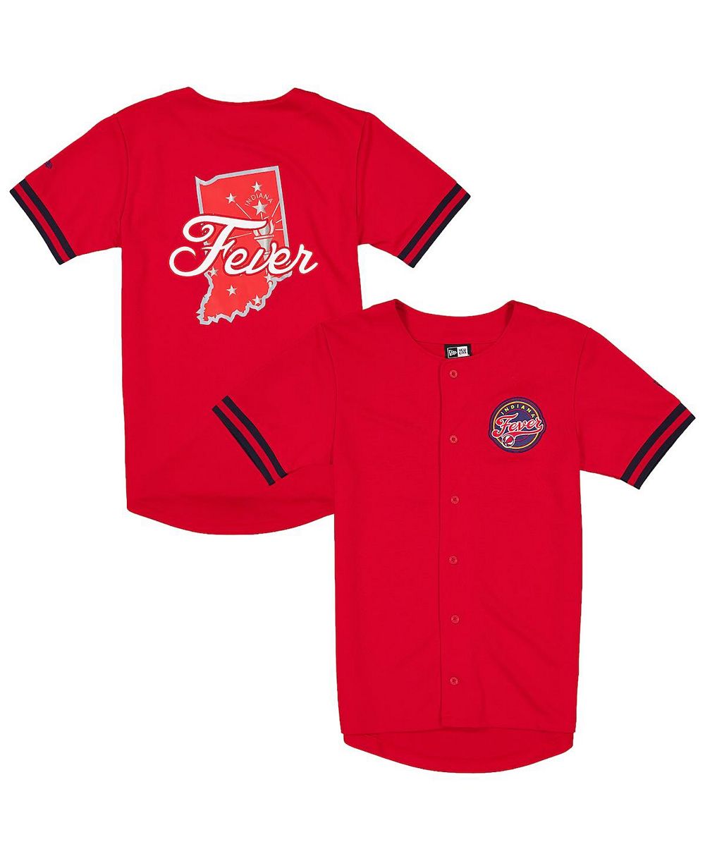 Мужская джерси New Era Red Indiana Fever 2026 WNBA Draft Hometown Baseball Jersey