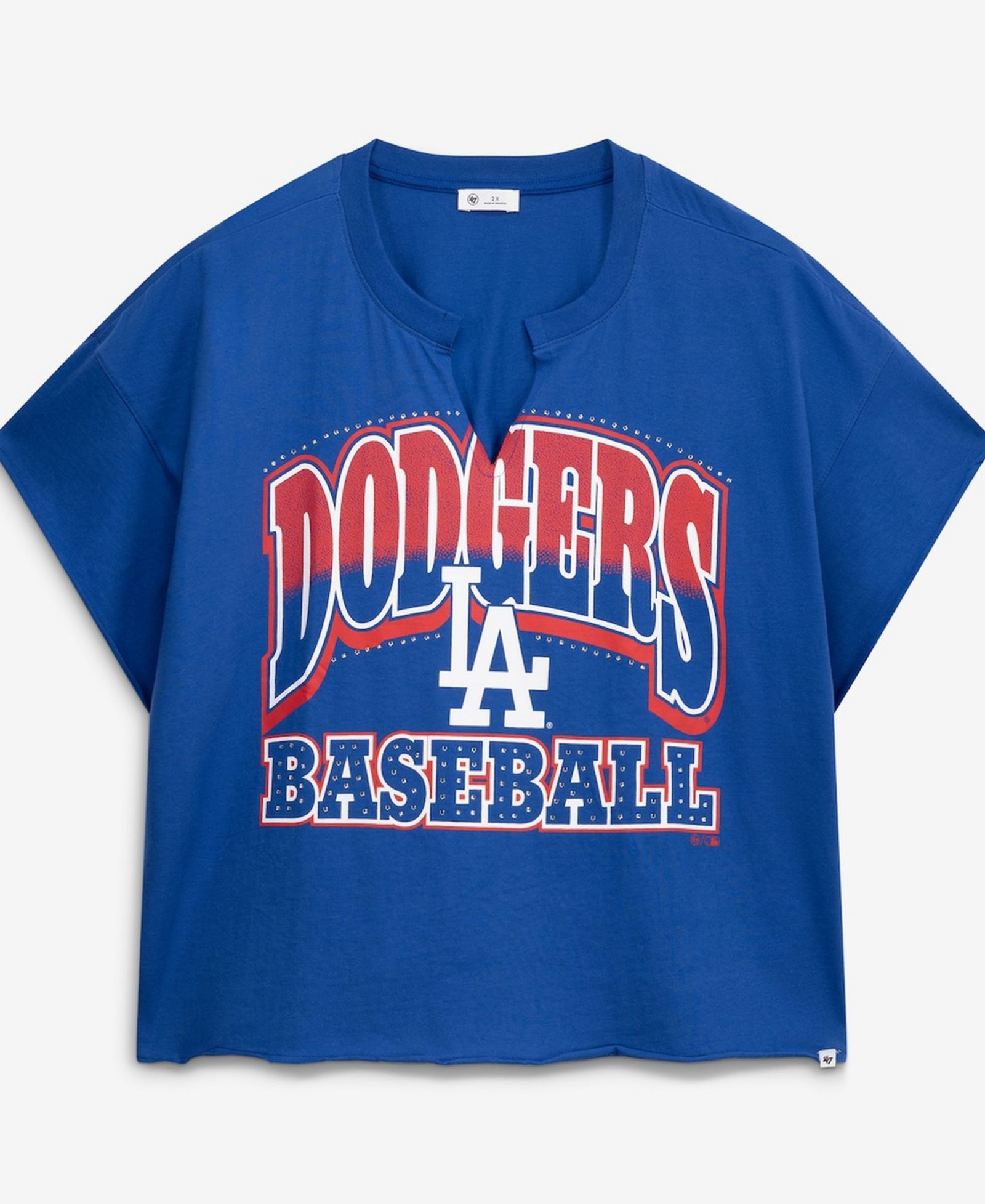 Женская футболка '47 Brand Los Angeles Dodgers Plus Size Win Big Oversized Notch-Neck, royal