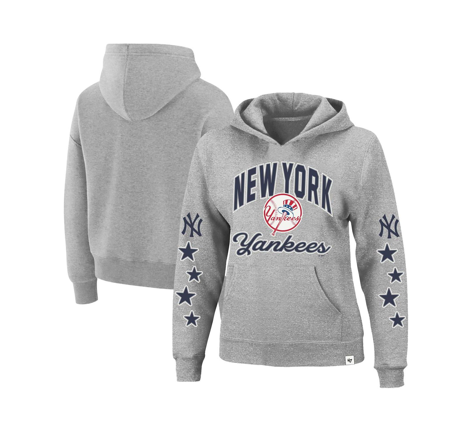 Женская толстовка '47 Brand Heather Gray New York Yankees Plus Size Starry Eye Hoodie