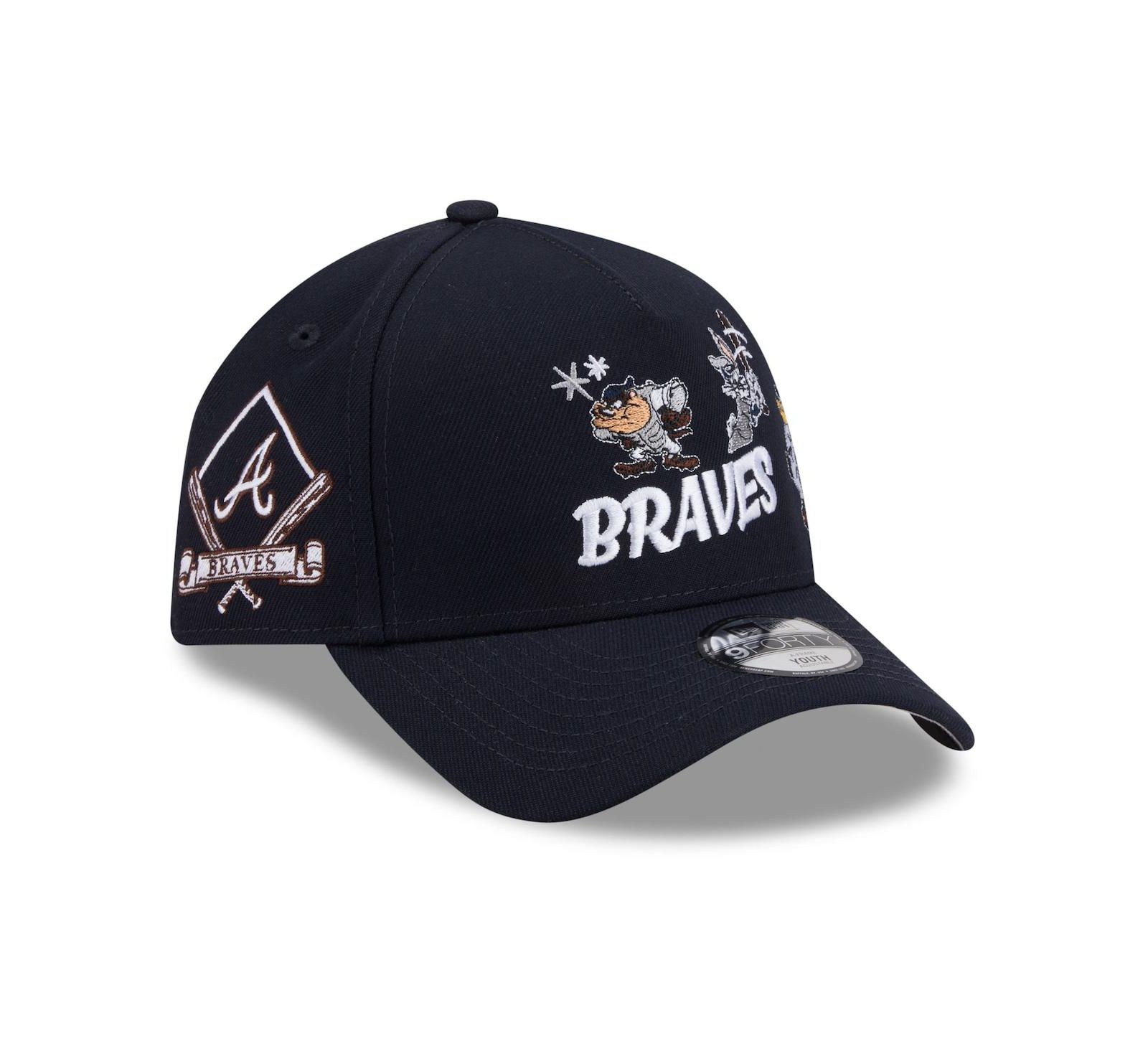 Детская регулируемая кепка New Era Atlanta Braves Looney Tunes A-Frame 9FORTY темно-синего цвета