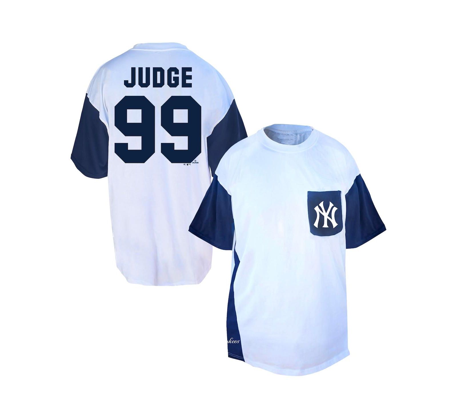 Мужская футболка Fanatics Aaron Judge White/Navy New York Yankees Big & Tall