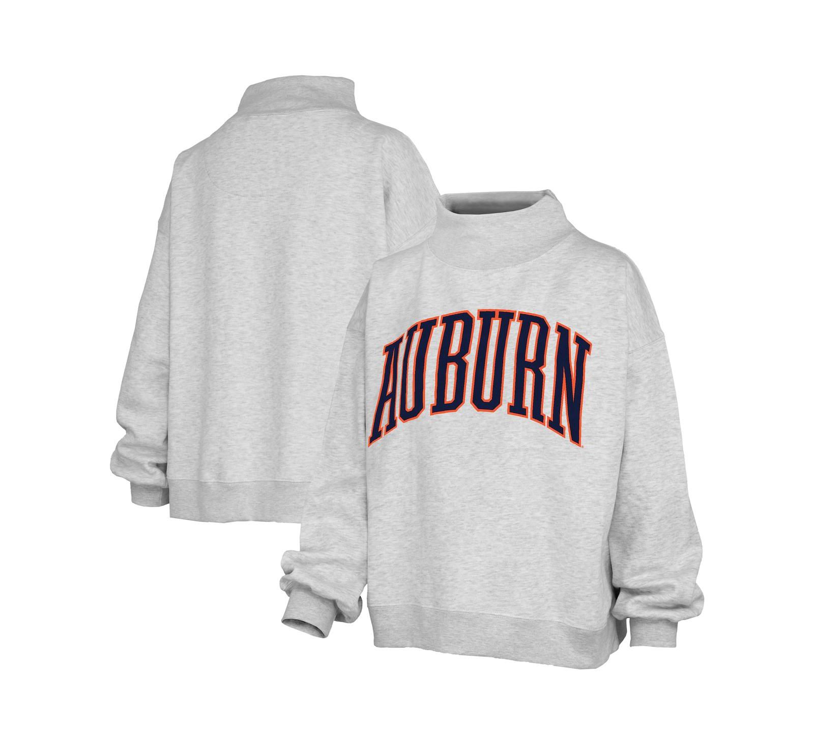 Женская безразмерная толстовка Pressbox Heather Gray Auburn Tigers Mock Neck