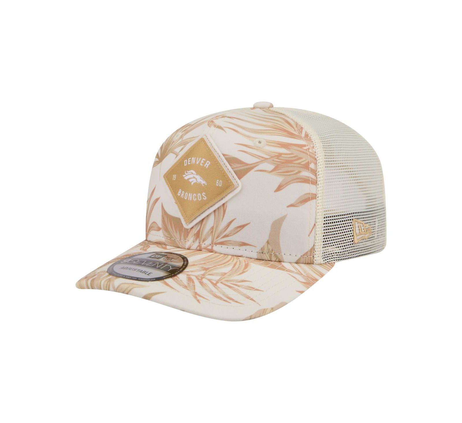 New Era Men's Tan Denver Broncos Tonal Palm COOLERA 9SEVENTY Adjustable Trucker Hat