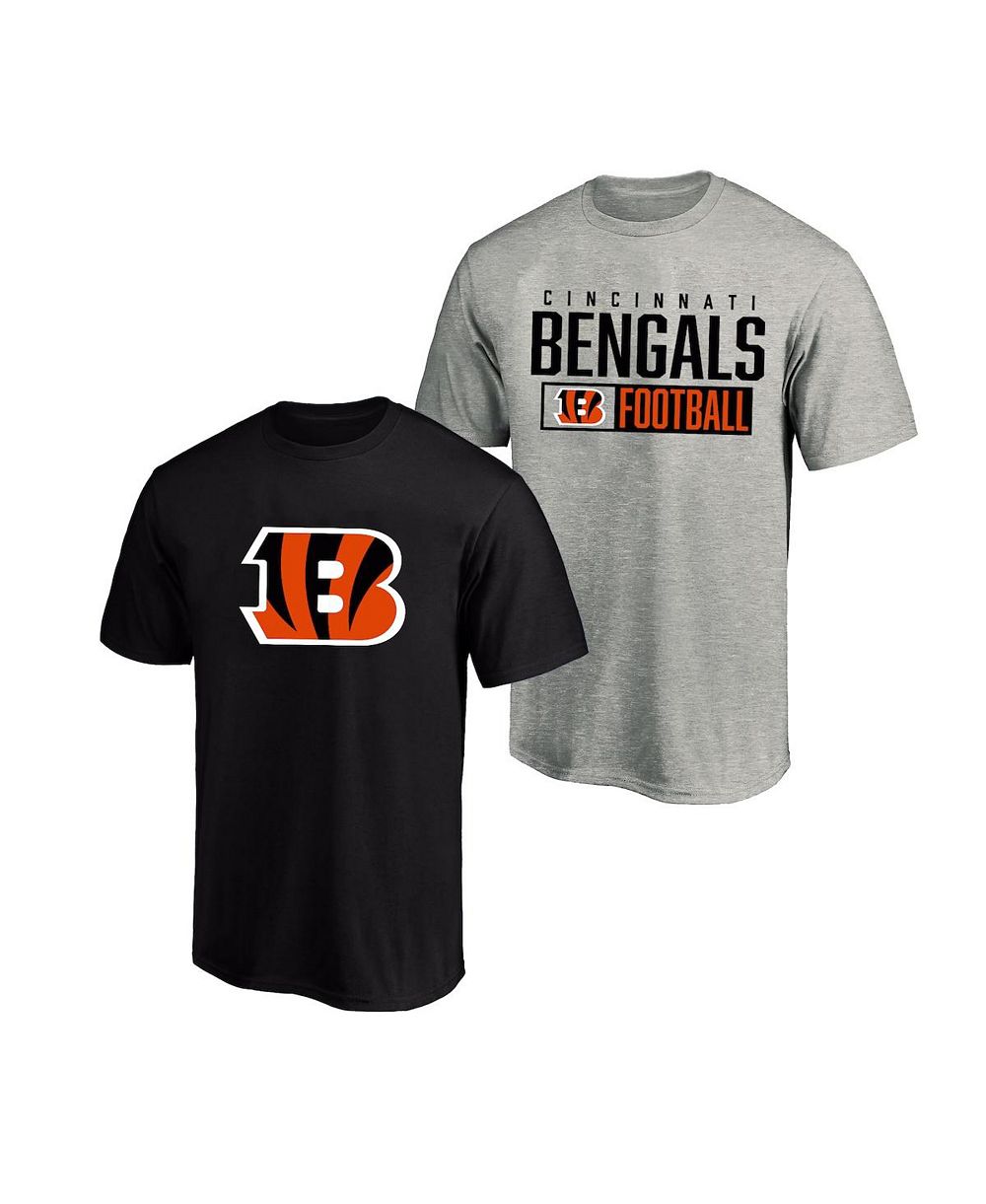 Мужская футболка Fanatics Cincinnati Bengals Big & Tall, набор из 2 шт, серая/черная