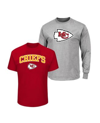 Fanatics Мужская футболка Kansas City Chiefs, набор из 2 шт, серый/красный, Big & Tall