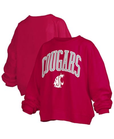 Pressbox Women's Crimson Washington State Cougars Janise Fleece Sweatshirt