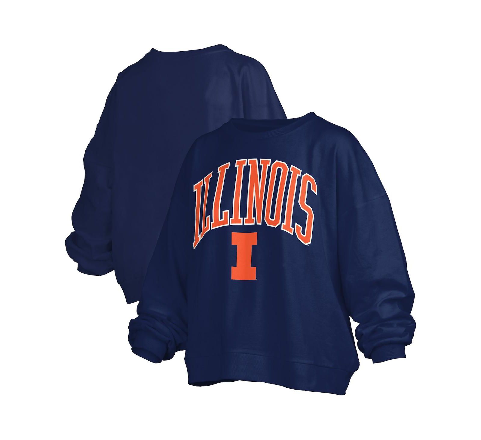 Pressbox Women's Navy Illinois Fighting Illini Janise Fleece Sweatshirt
