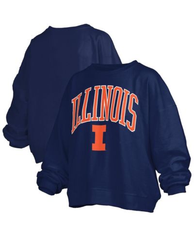 Pressbox Women's Navy Illinois Fighting Illini Janise Fleece Sweatshirt