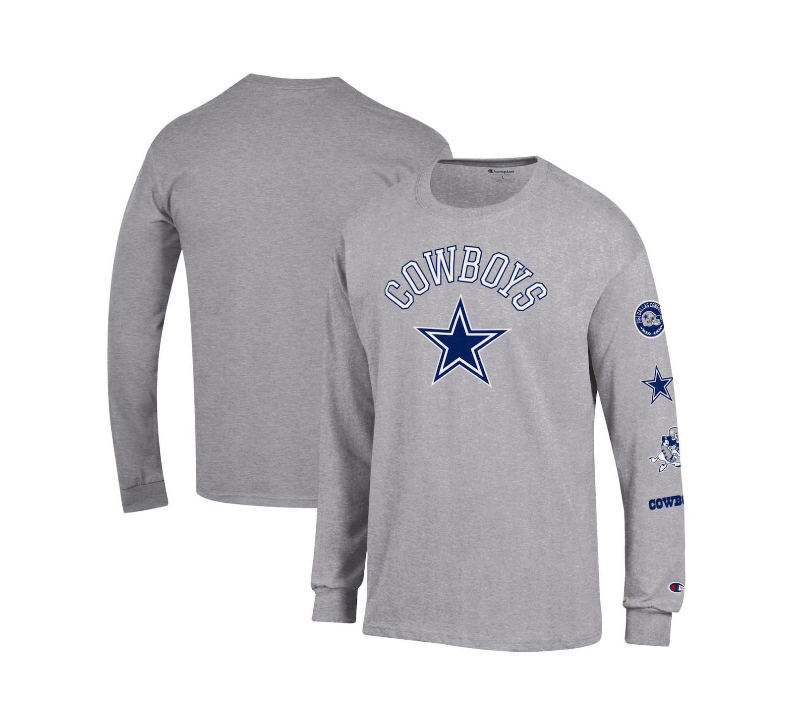 Мужской лонгслив Champion Heather Gray Dallas Cowboys Seal