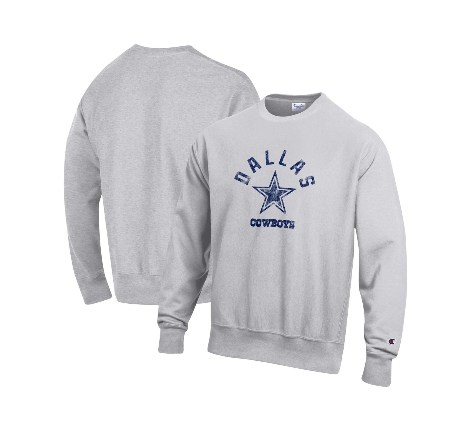 Мужской флисовый свитшот Champion Heather Gray Dallas Cowboys Reverse Weave