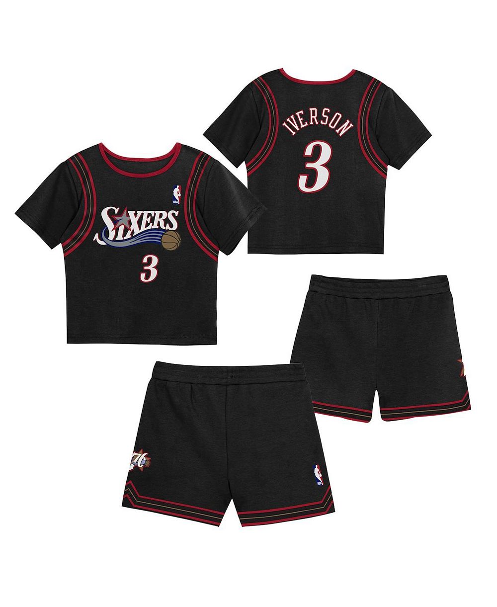 Mitchell & Ness комплект из футболки и шорт для детей Preschool Allen Iverson Black Philadelphia 76ers, 2 шт.