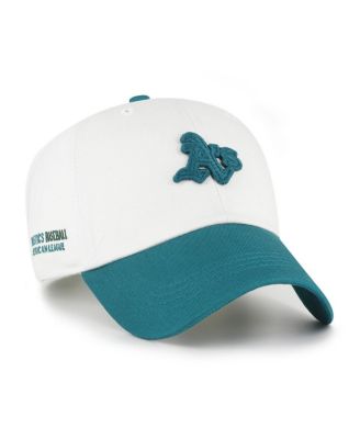 '47 Brand Men's White/Teal Athletics Contemporary Tonal Clean Up Adjustable Hat