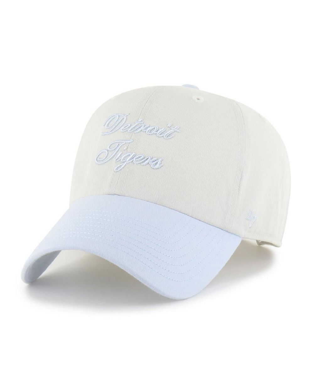 Женская кепка '47 Brand White/Light Blue Detroit Tigers Gelato Two-Tone Clean Up Adjustable Hat