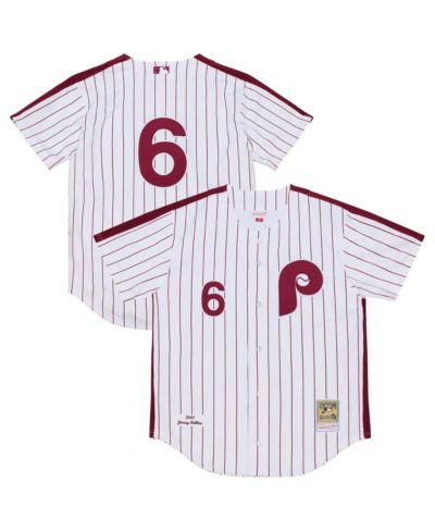 Mitchell & Ness Men's  Jimmy Rollins White Philadelphia Phillies 2003 Cooperstown Collection Authentic Jersey