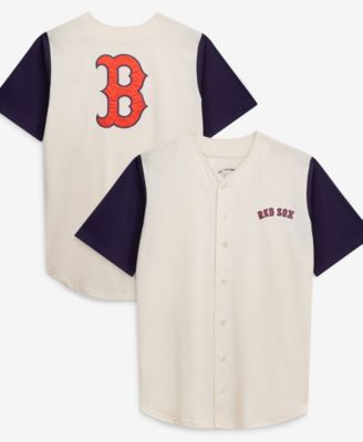 Fanatics Men's Cream Boston Red Sox Big & Tall Full-Button Jersey