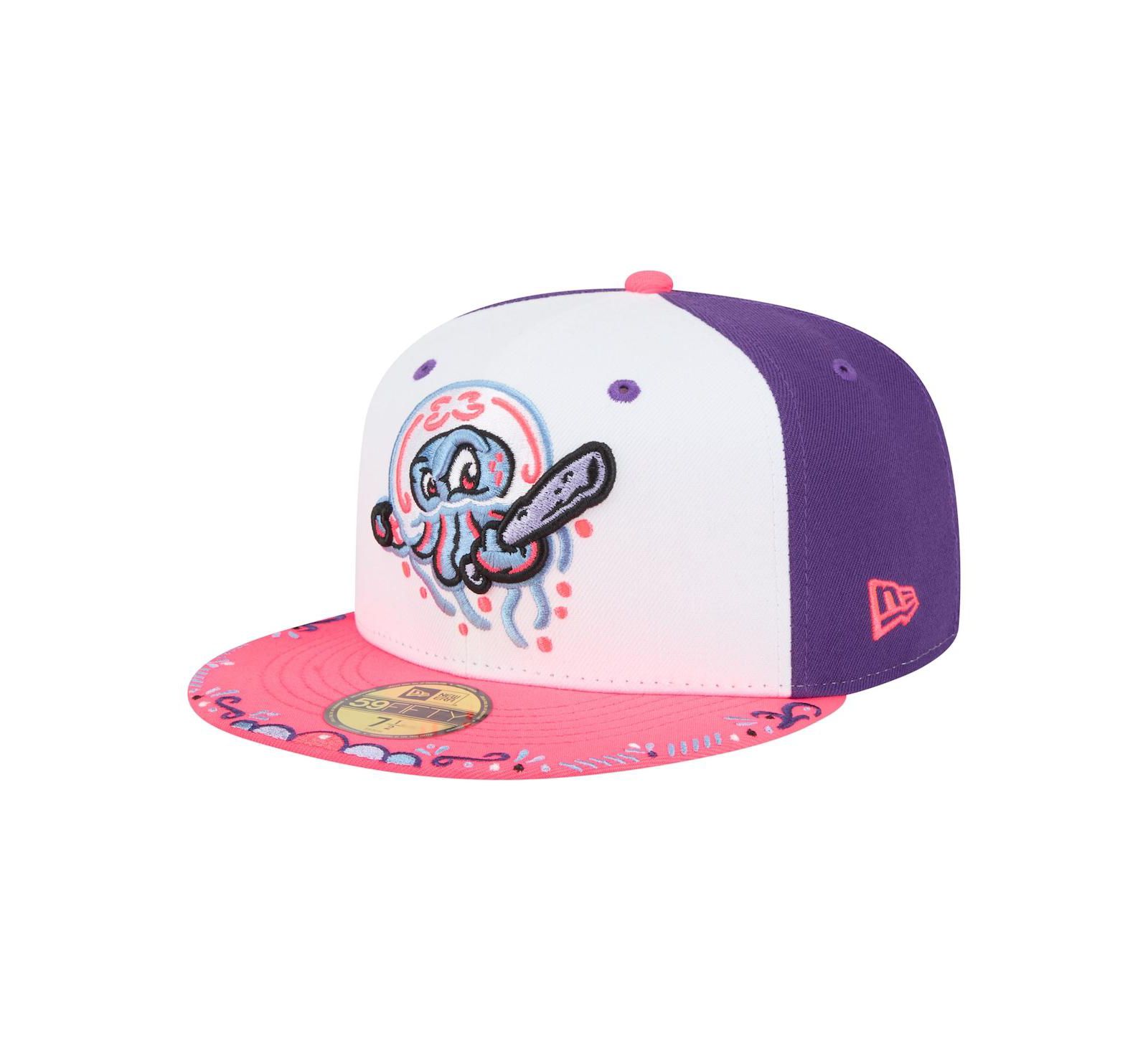 Мужская кепка New Era White/Pink Jersey Shore BlueClaws 2026 Copa De La Diversion 59FIFTY Fitted