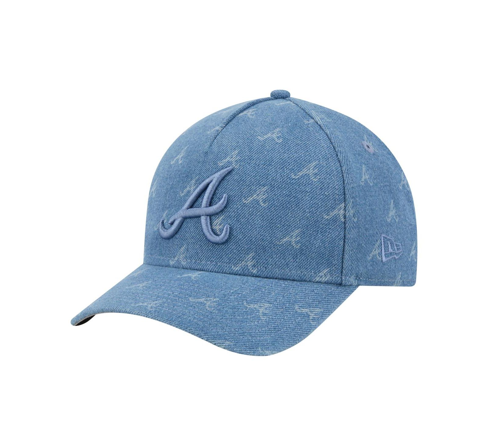 Регулируемая кепка New Era Atlanta Braves A-Frame 9FORTY из денима для мужчин и женщин