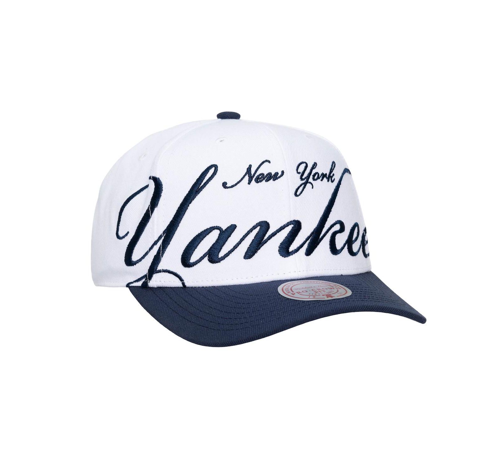 Кепка Mitchell & Ness New York Yankees XL Script Pro Crown, мужская и женская, бело-синяя