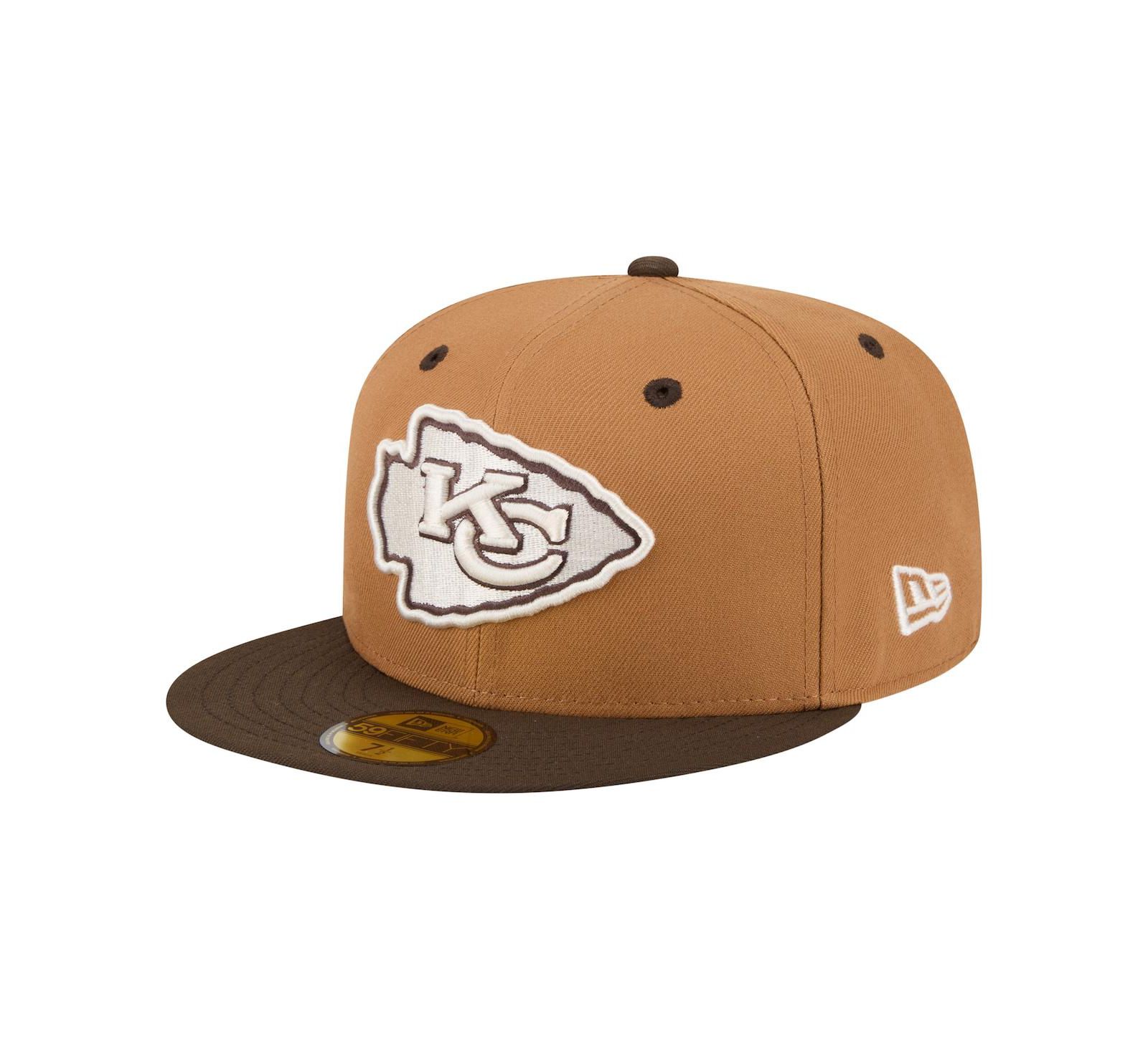 New Era Men's Light Brown/Dark Brown Kansas City Chiefs Two-Tone Walnut 59FIFTY Fitted Hat