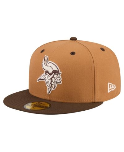 Бейсболка New Era Men's Light Brown/Dark Brown Minnesota Vikings Two-Tone Walnut 59FIFTY Fitted