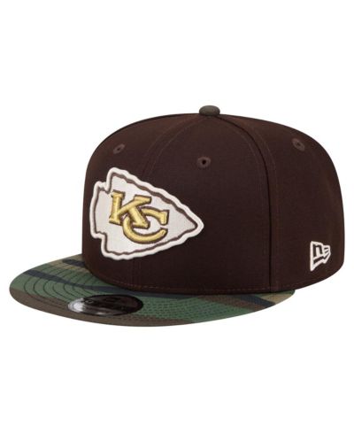 Мужская кепка New Era Dark Brown Kansas City Chiefs Burnt Wood Camo 9FIFTY Snapback