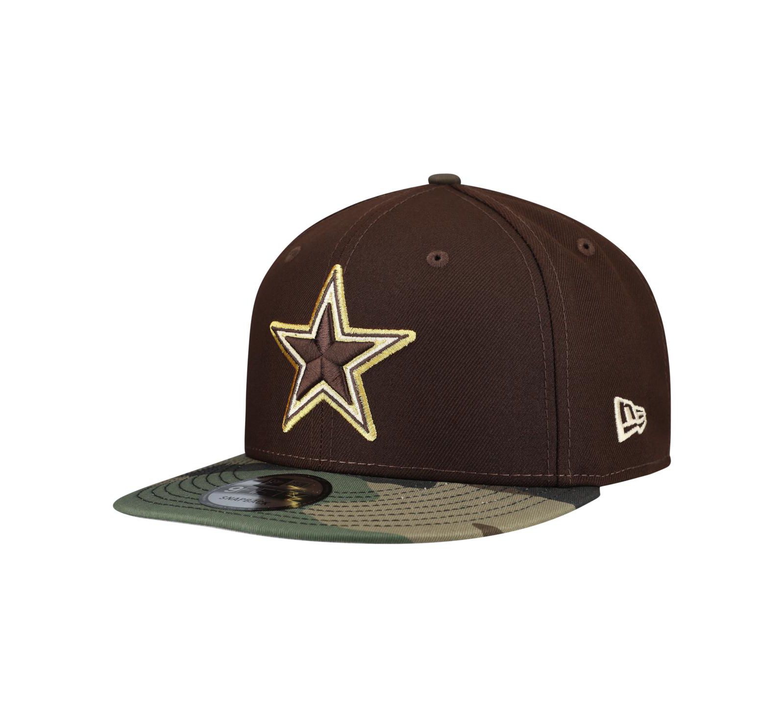 New Era Men's Dark Brown Dallas Cowboys Burnt Wood Camo 9FIFTY Snapback Hat