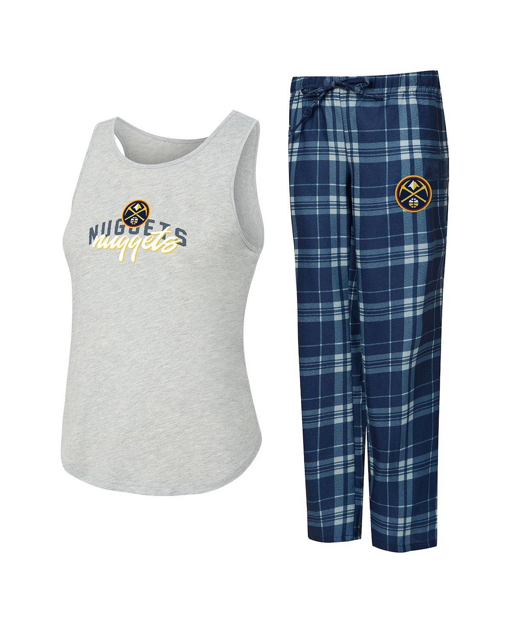 Concepts Sport Women's Navy/Heather Gray Denver Nuggets Regulate Tank & Pant Set