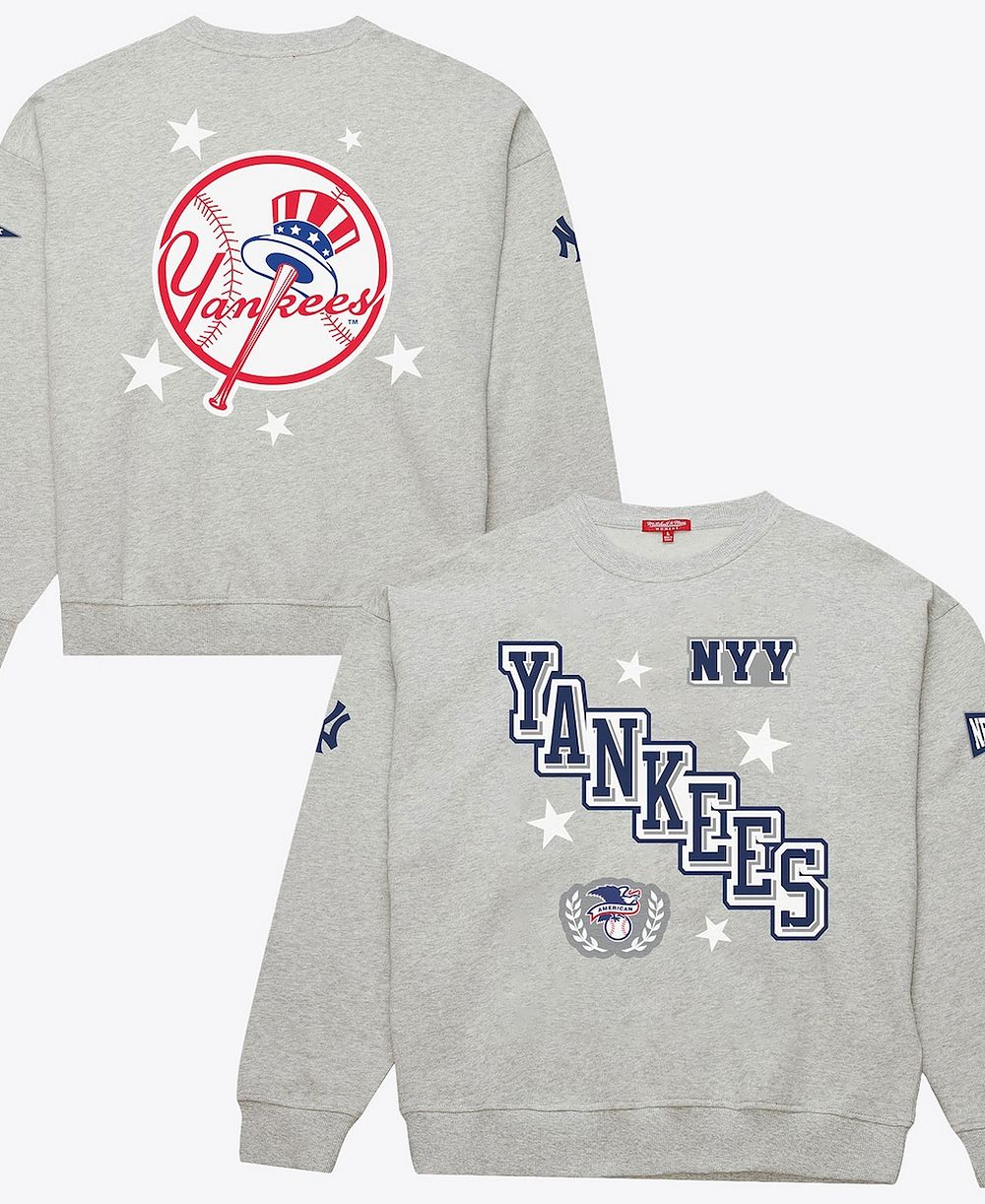 Женское свитшот Mitchell & Ness Heather Gray New York Yankees