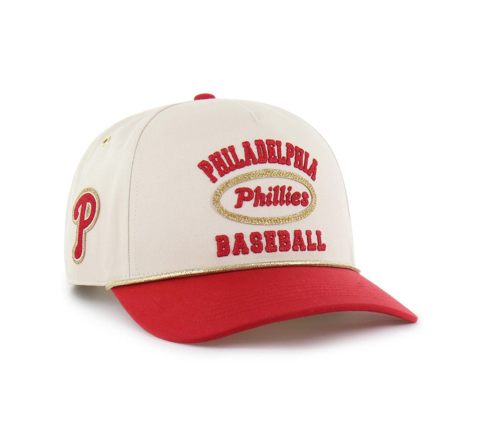 Мужская регулируемая кепка '47 Brand x Natural/Red Philadelphia Phillies с блестящим шнуром