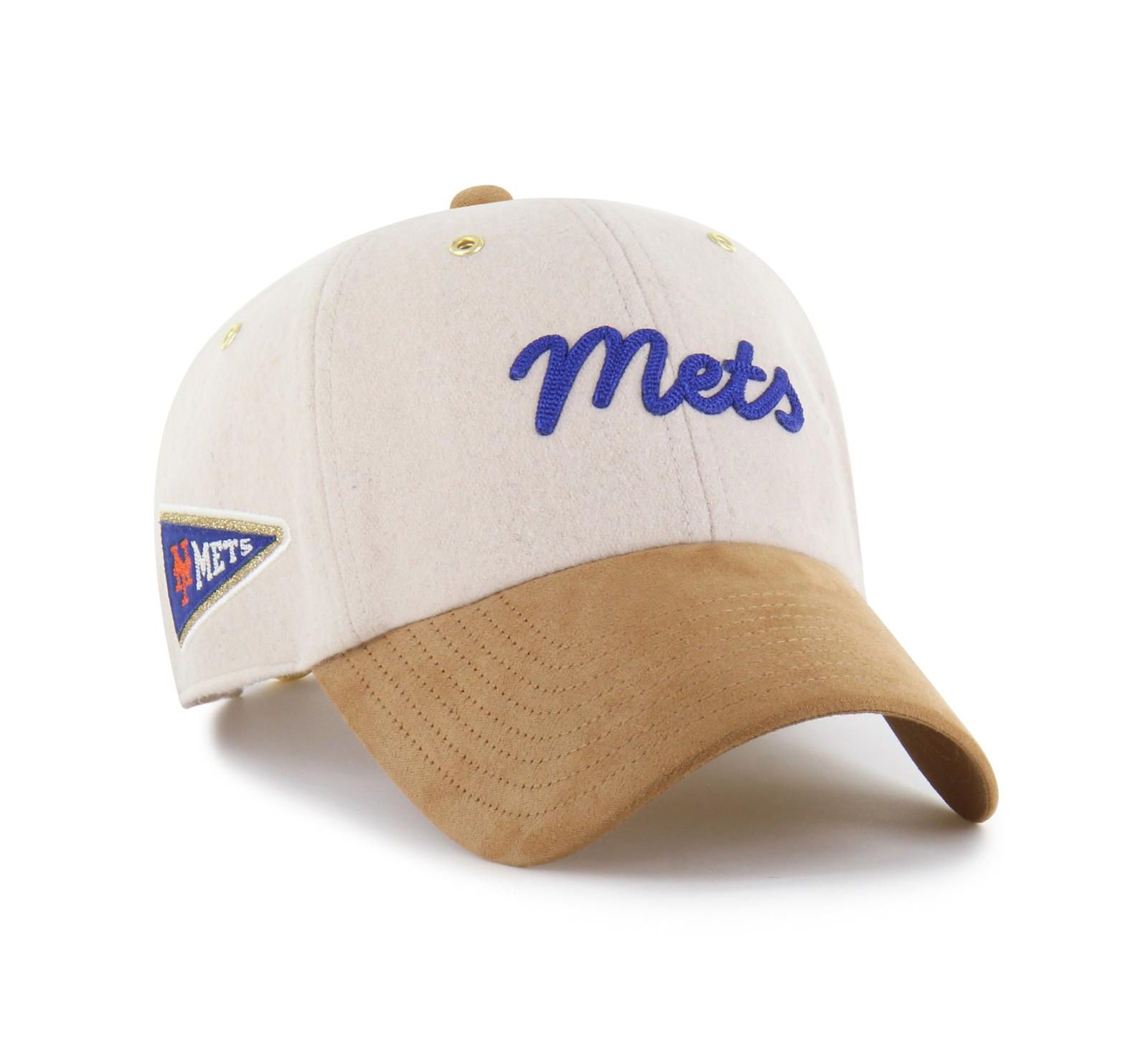Мужская регулируемая кепка '47 Brand x Natural/Tan New York Mets Script Charm Clean Up