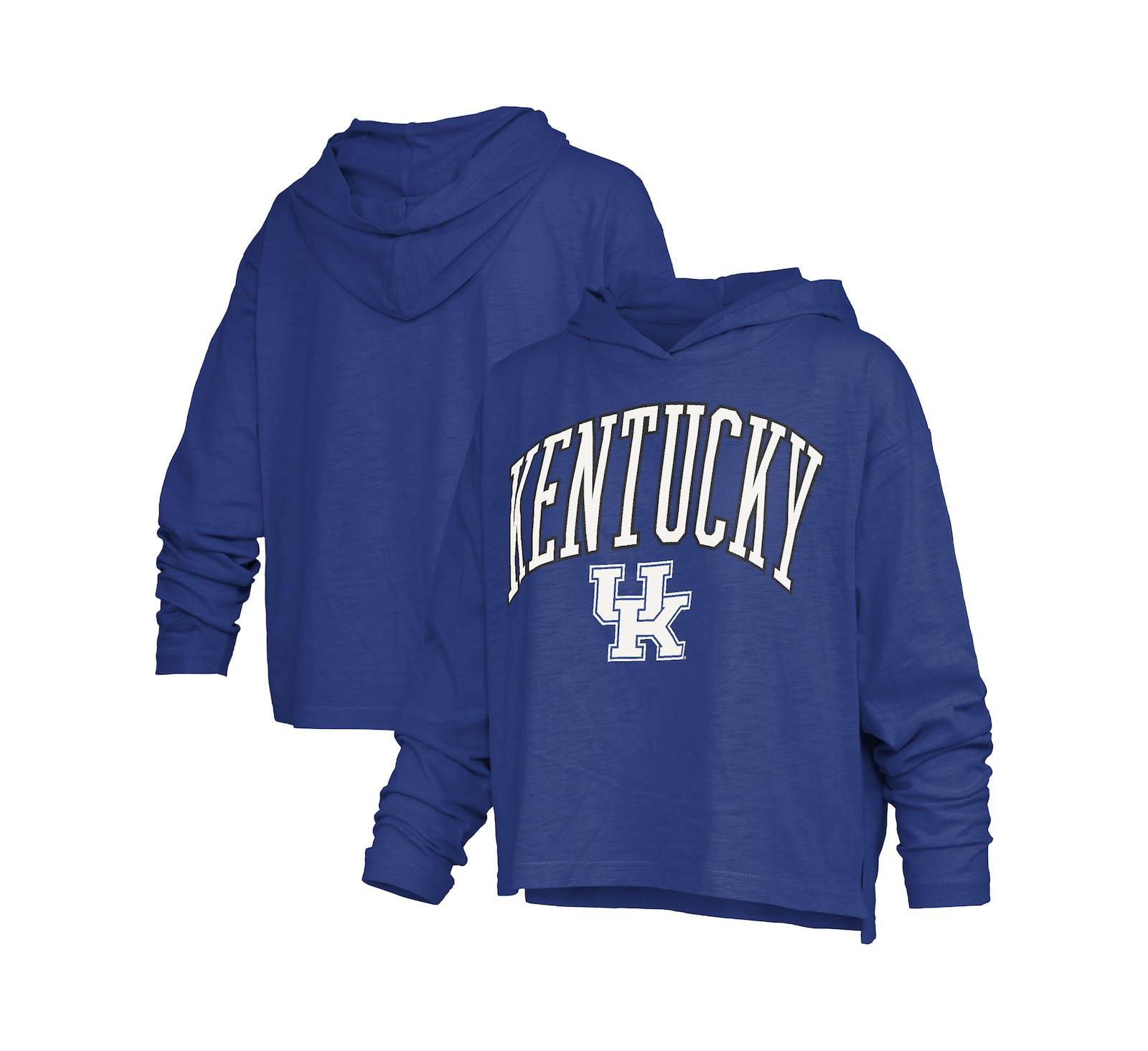 Pressbox Женская футболка с длинным рукавом и капюшоном Royal Kentucky Wildcats Nelson Arch Over Logo