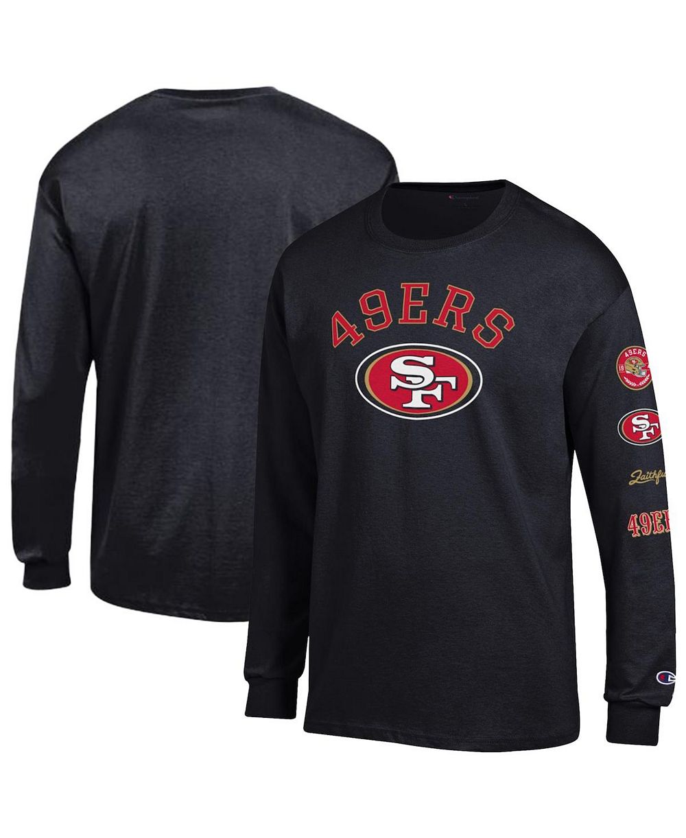 Футболка Champion San Francisco 49ers Seal черная мужская с длинным рукавом