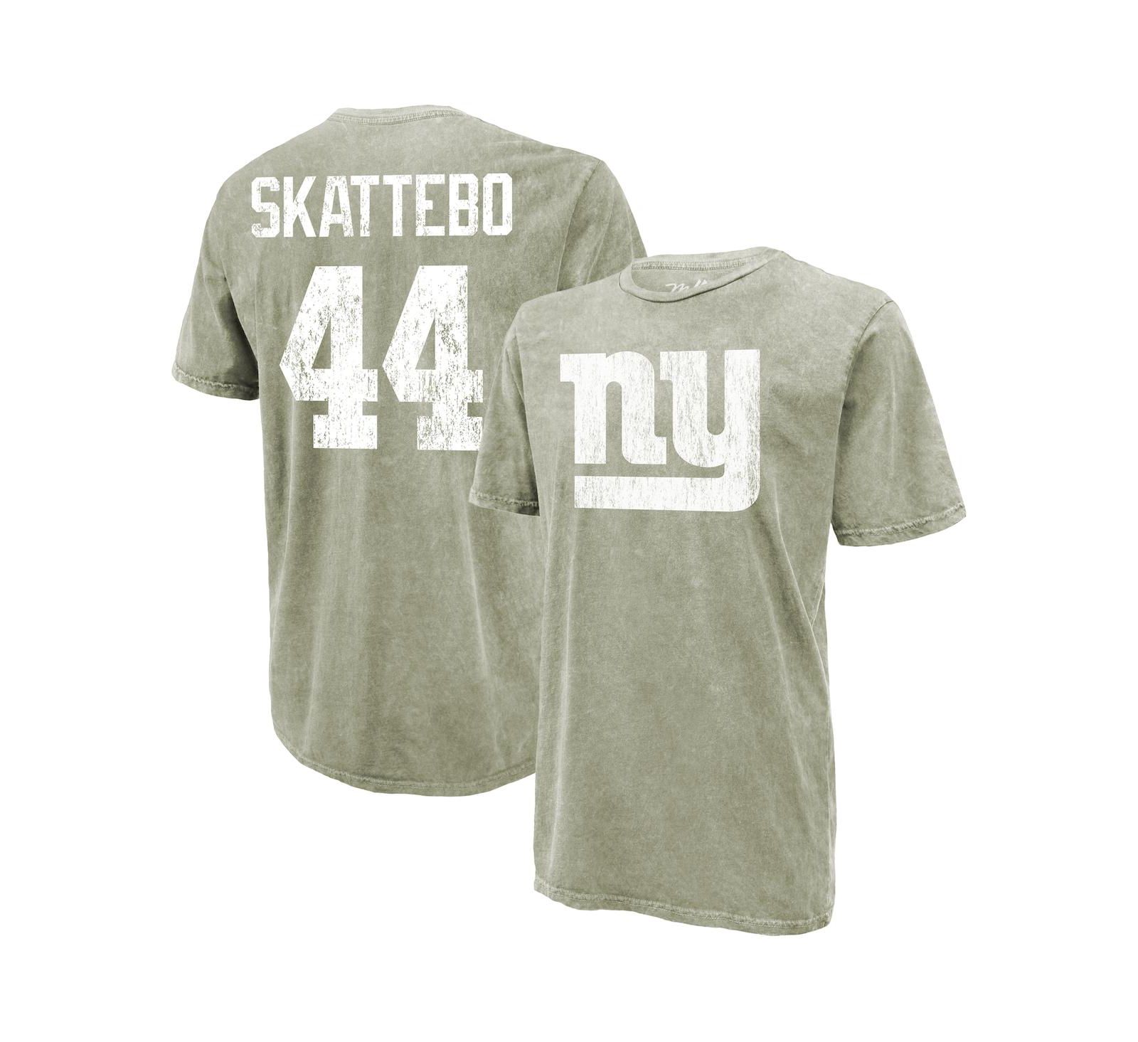 Majestic Threads Мужская футболка Cam Skattebo Moss Green New York Giants Mineral Wash