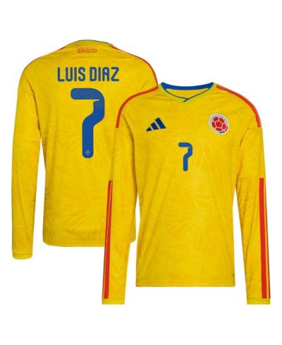Adidas Men's Luis Diaz Yellow Colombia National Team 2026 Home Replica Long Sleeve Jersey
