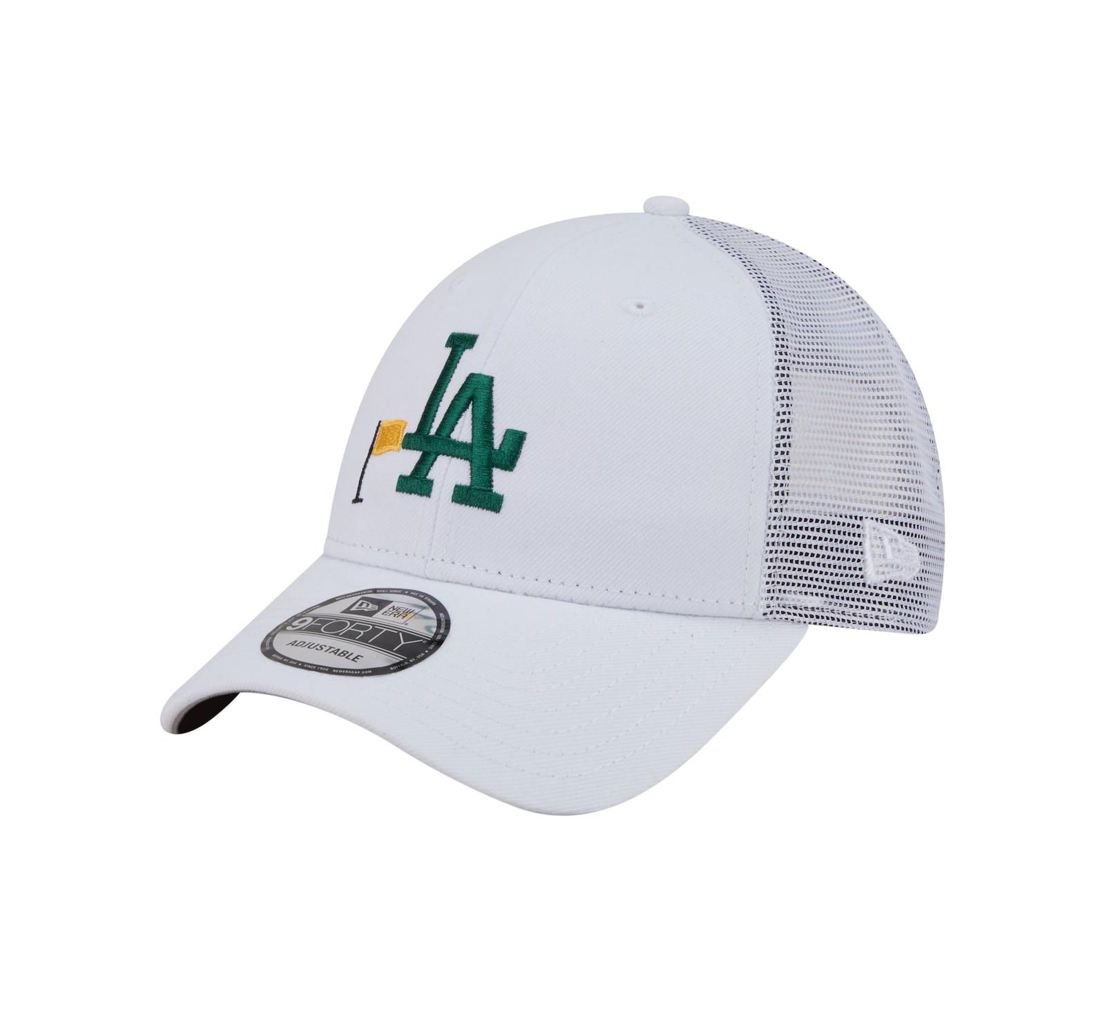 Кепка New Era Men's White Los Angeles Dodgers Flag 9FORTY Trucker Adjustable