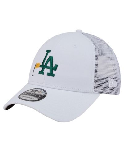 Кепка New Era Men's White Los Angeles Dodgers Flag 9FORTY Trucker Adjustable