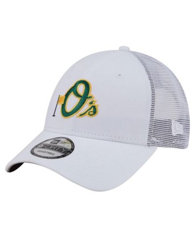 New Era Мужская белая кепка Baltimore Orioles Flag 9FORTY Trucker Adjustable Hat