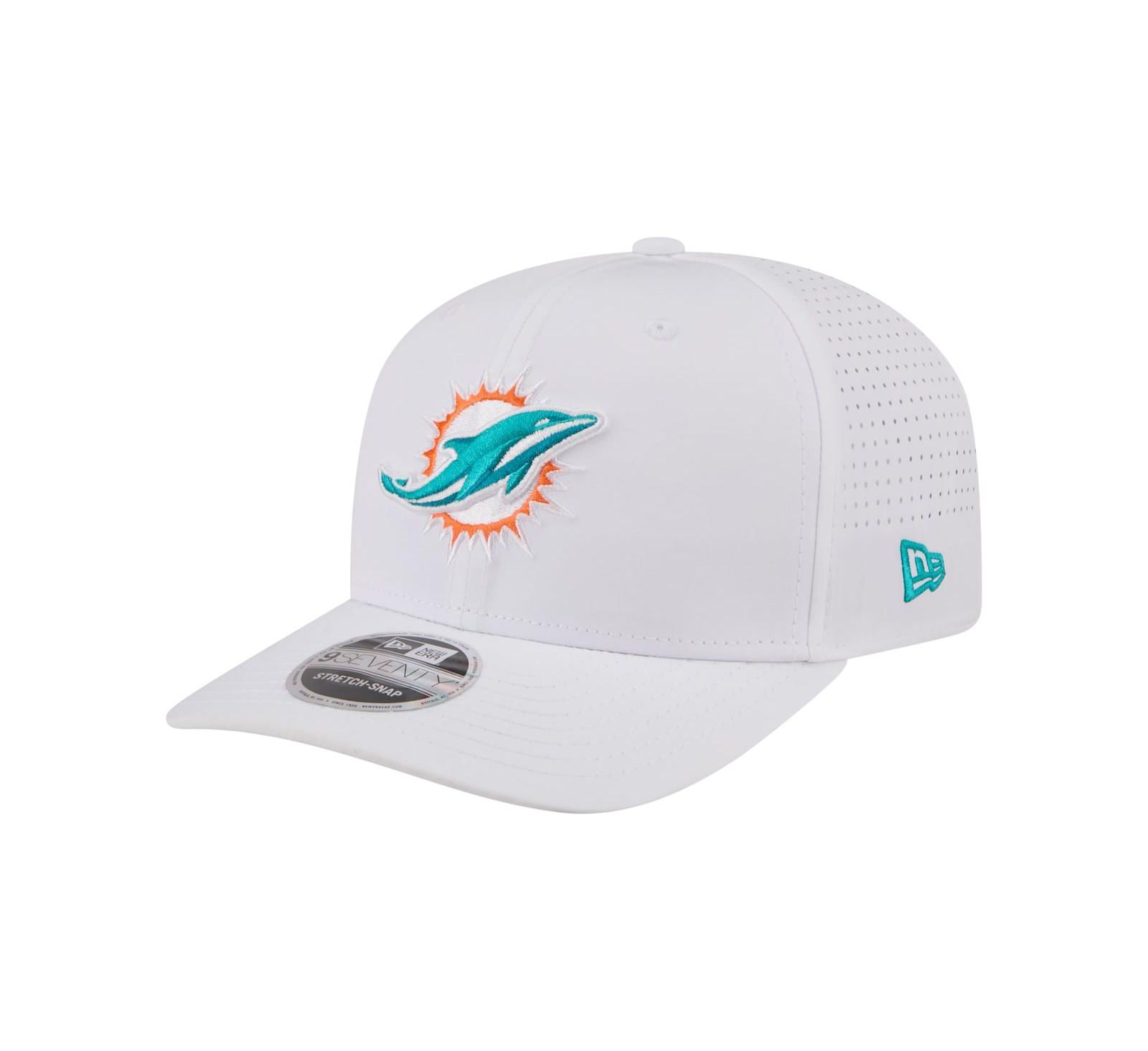 Мужская белая кепка New Era Miami Dolphins Name Plate 9SEVENTY регулируемая