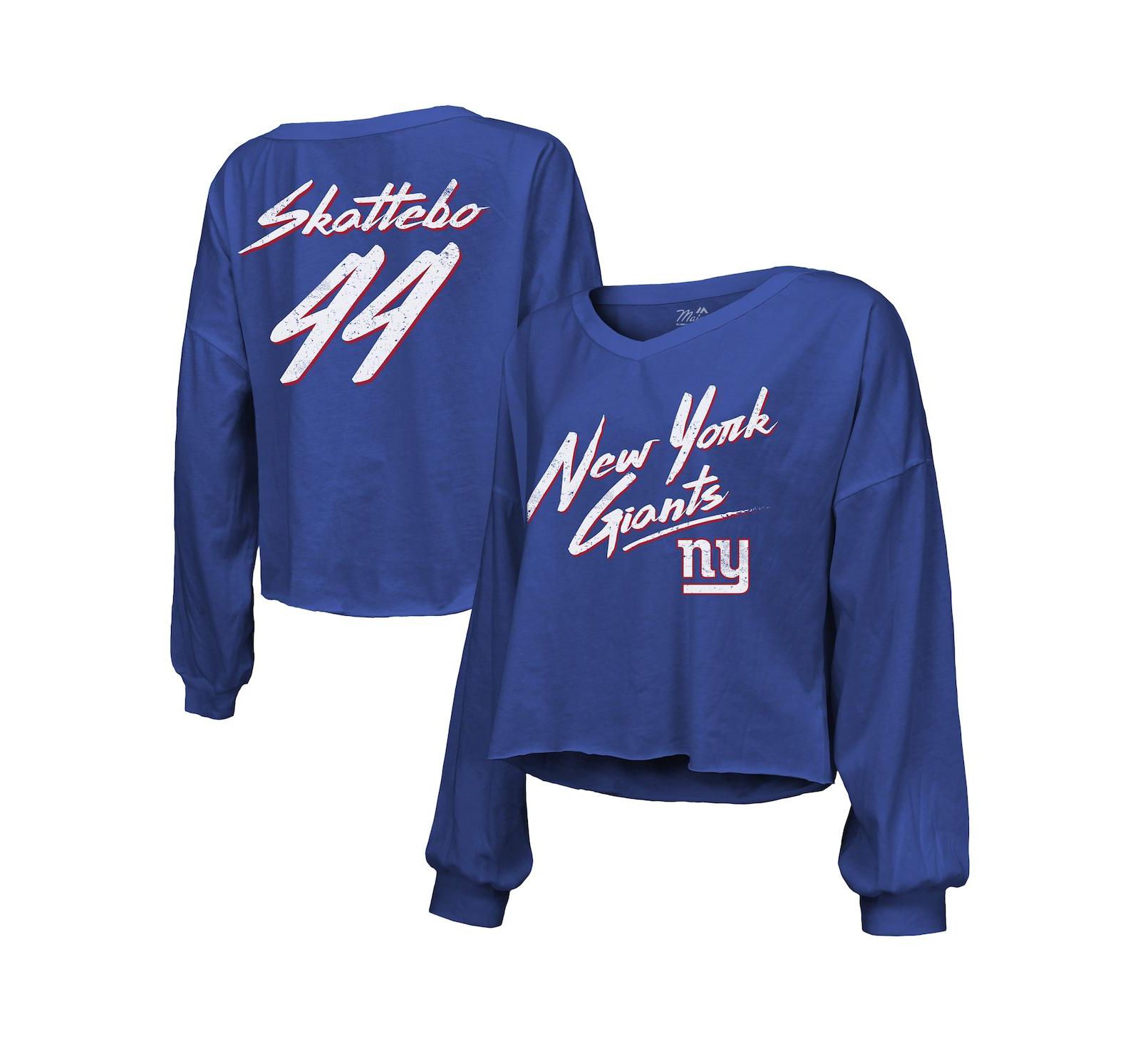 Majestic Threads Женская футболка с длинным рукавом New York Giants