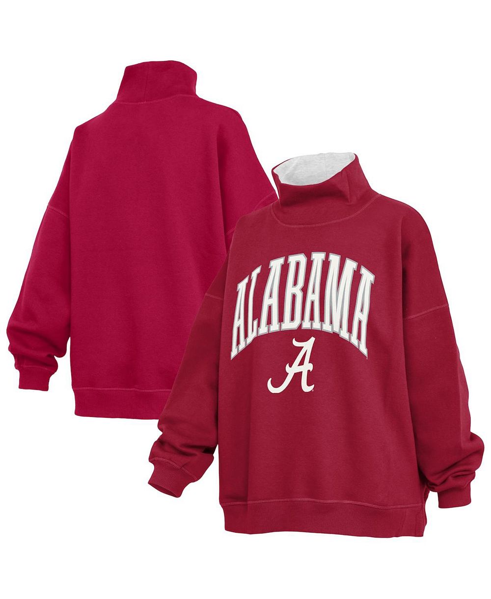 Женская свитшот Pressbox Crimson Alabama Crimson Tide Oversized с воротником-стойкой