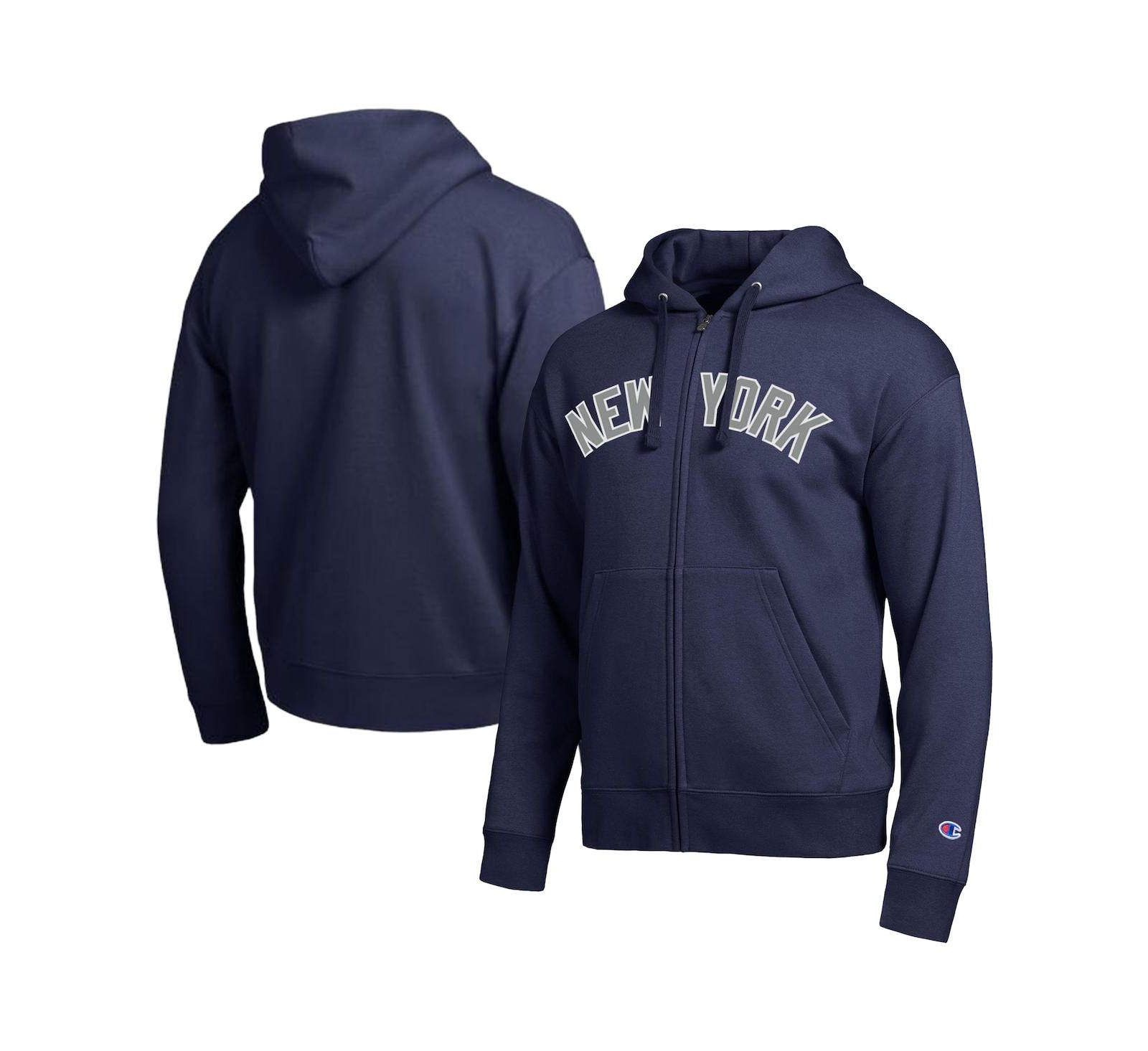 Champion Men's New York Yankees Navy All-Star Wordmark Full-Zip Hoodie