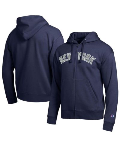 Champion Men's New York Yankees Navy All-Star Wordmark Full-Zip Hoodie
