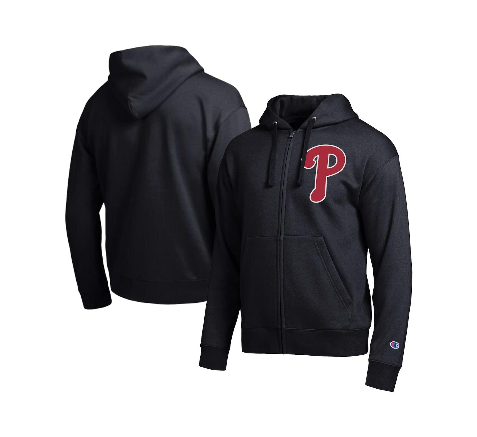 Champion Мужское худи на молнии Philadelphia Phillies All-Star Black