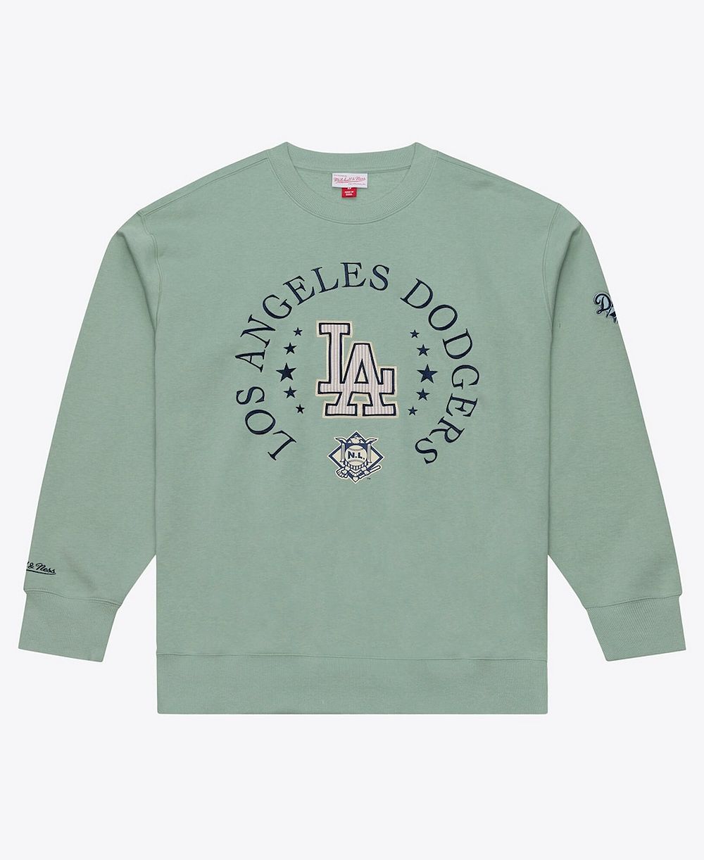 Мужское флисовое худи Mitchell & Ness Los Angeles Dodgers Yacht Rock, зеленое