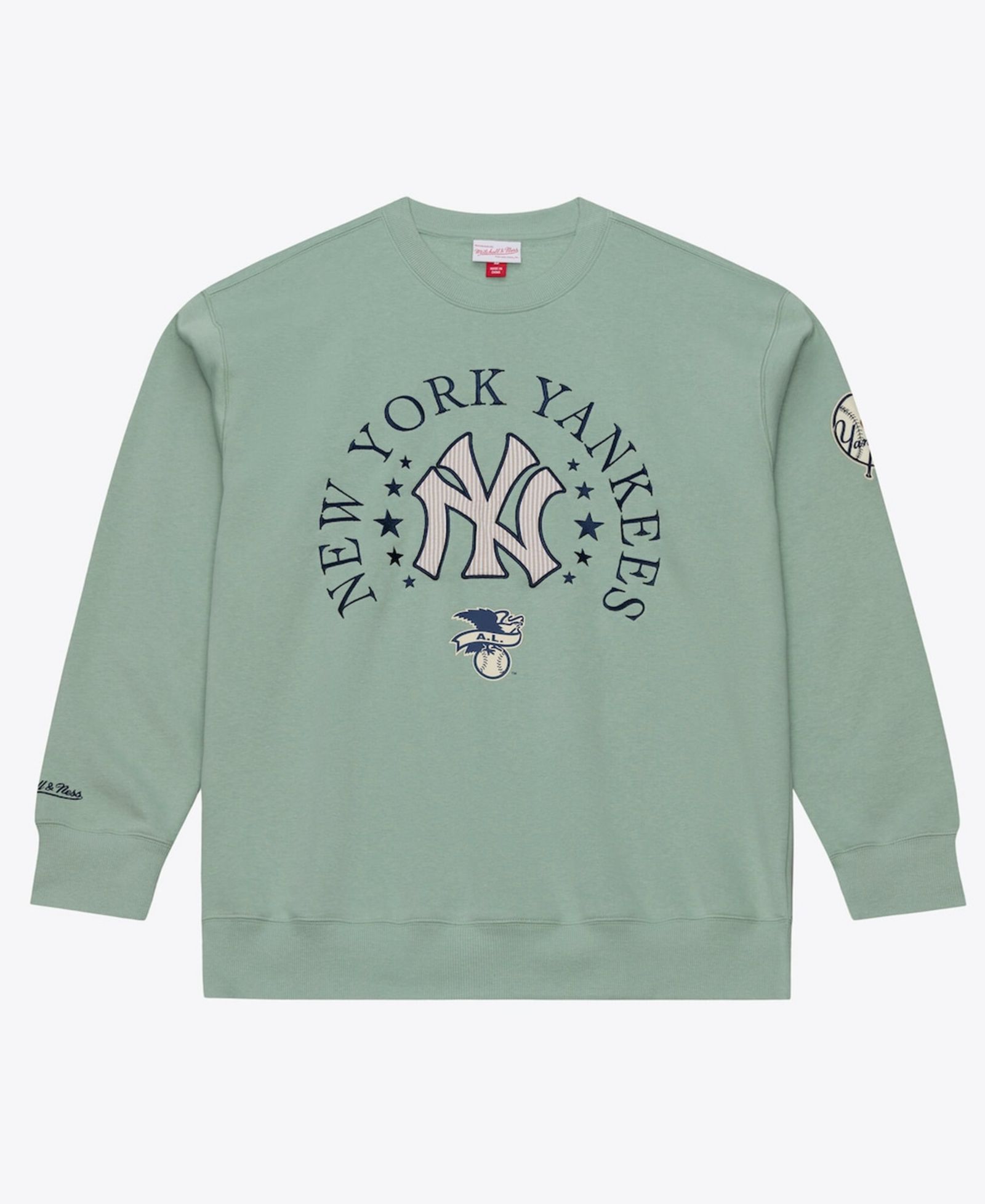 Mitchell & Ness Мужская зеленая флисовая толстовка New York Yankees Yacht Rock