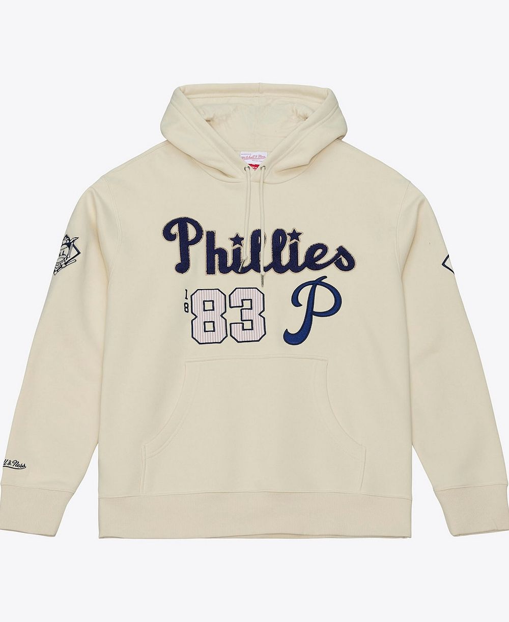 Мужское флисовое худи Mitchell & Ness Philadelphia Phillies Yacht Rock, цвет кремовый
