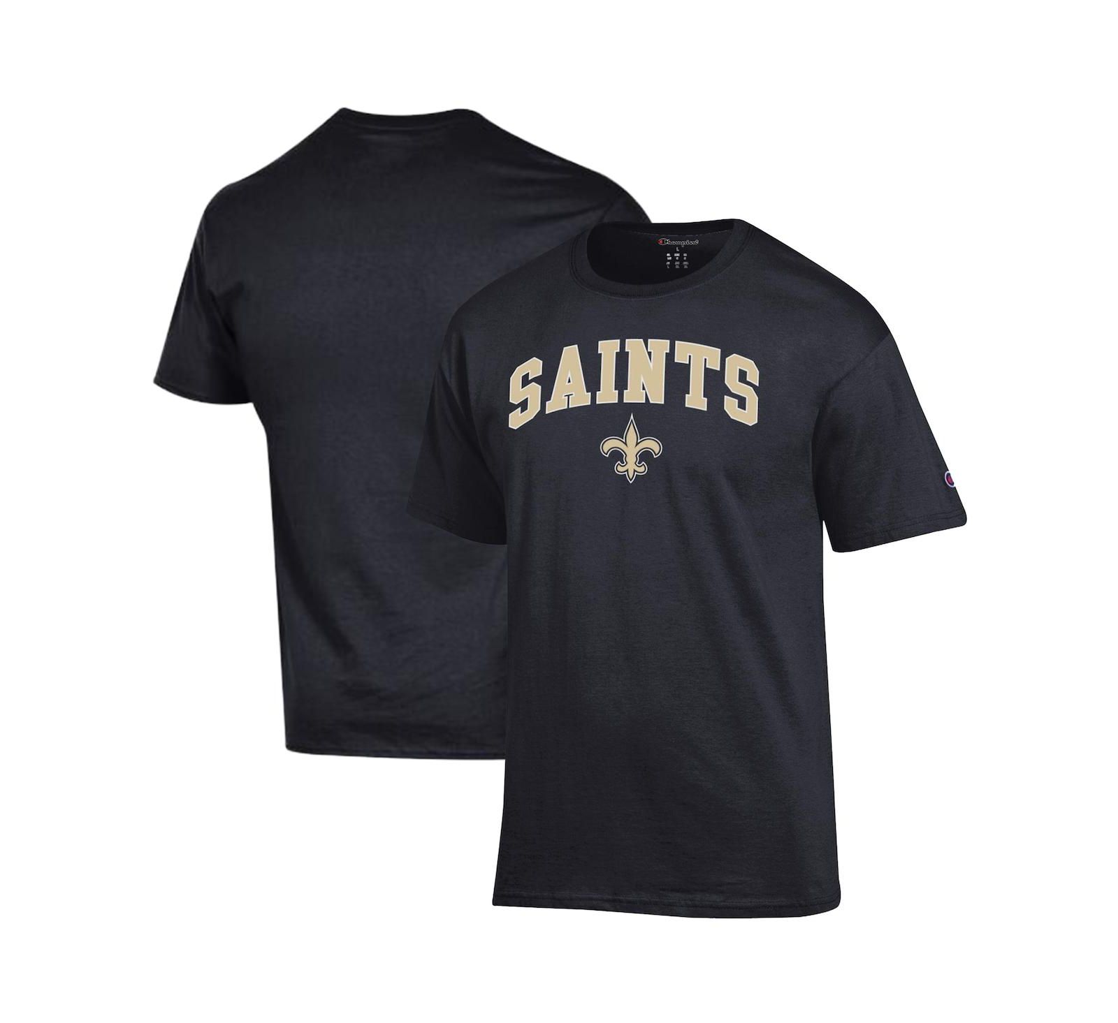 Мужская футболка Champion Black New Orleans Saints Arch Over Logo T-Shirt