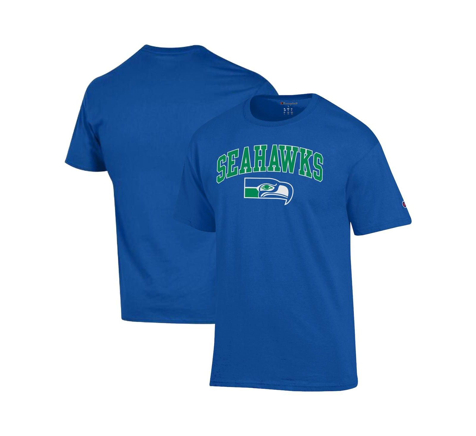Мужская футболка Champion с логотипом Seattle Seahawks, Royal Seattle Seahawks Arch Over Logo